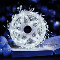 Світлодіодна гірлянда-мішура 30 метрів, 900 LED, тепле біле світло, USB живлення, з пультом і 8 режимами  святкова гірлянда для ялинки, дому та декору